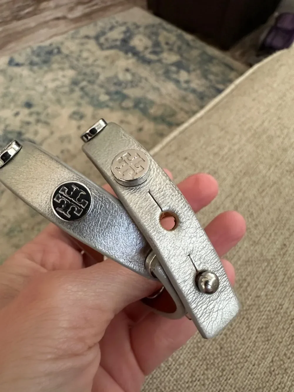 TORY BURCH DOUBLE WRAP LOGO STUD WRAP BRACELET